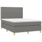 vidaXL Cama box spring colchón y luces LED tela gris oscuro 140x200 cm vidaXL Cama box spring colchón y luces LED tela gris oscuro 140x200 cm