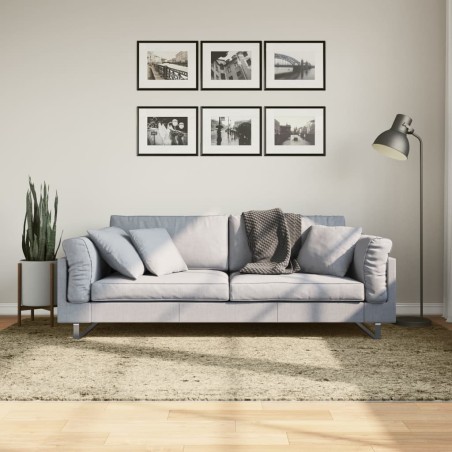 vidaXL Alfombra de pelo largo moderna dorado 160x230 cm