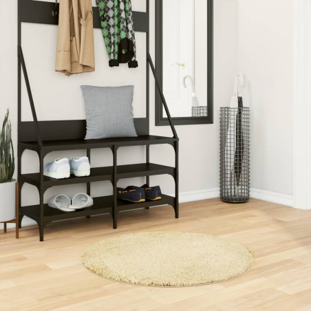 vidaXL Alfombra de pelo largo moderna dorado Ø 80 cm