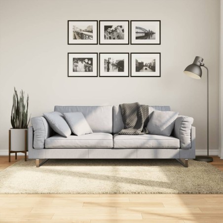 vidaXL Alfombra de pelo largo moderna dorado 140x200 cm