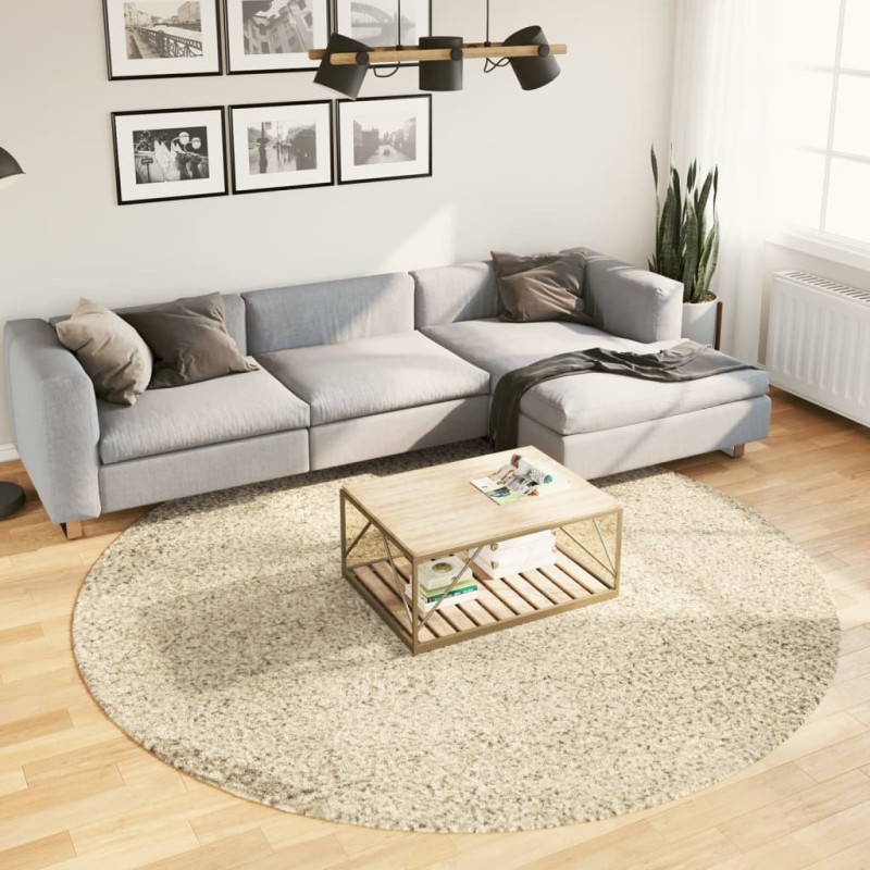 vidaXL Alfombra de pelo largo moderna dorado Ø 240 cm vidaXL Alfombra de pelo largo moderna dorado Ø 240 cm
