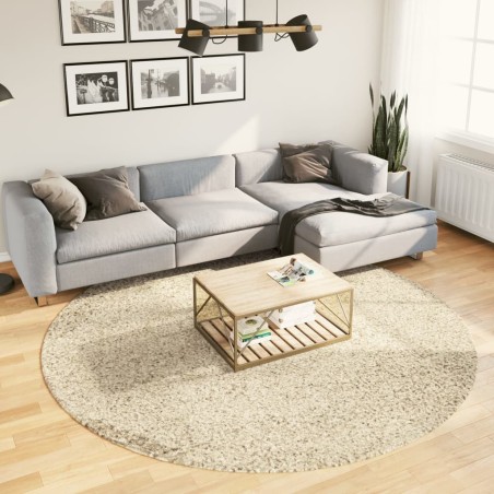 vidaXL Alfombra de pelo largo moderna dorado Ø 240 cm