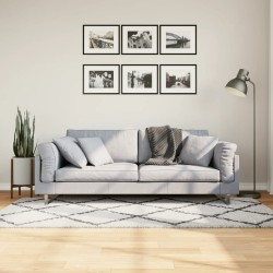vidaXL Alfombra de pelo largo moderna crema y negro 100x200 cm