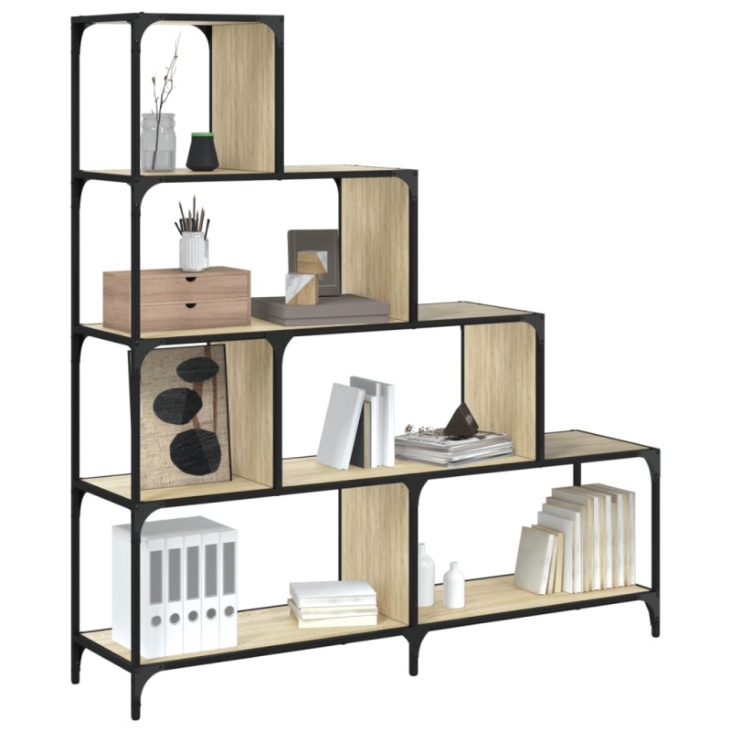 vidaXL Librería con 4 peldaños madera roble Sonoma 139x33,5x149 cm vidaXL Librería con 4 peldaños madera roble Sonoma 139x33,5x149 cm