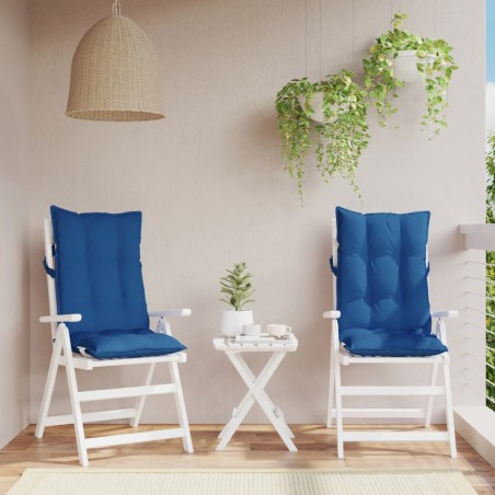 vidaXL Cojines de silla respaldo alto 2 uds tela Oxford azul klein