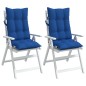 vidaXL Cojines de silla respaldo alto 2 uds tela Oxford azul klein vidaXL Cojines de silla respaldo alto 2 uds tela Oxford azul klein