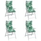 vidaXL Cojines silla respaldo alto 4 uds tela Oxford estampado hojas
