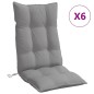 vidaXL Cojines de silla con respaldo alto 6 uds tela Oxford gris