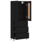 vidaXL Aparador alto madera contrachapada negro 69,5x34x180 cm vidaXL Aparador alto madera contrachapada negro 69,5x34x180 cm