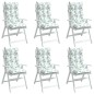 vidaXL Cojines silla respaldo alto 6 uds tela Oxford estampado hojas vidaXL Cojines silla respaldo alto 6 uds tela Oxford estampado hojas