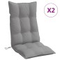 vidaXL Cojines de silla con respaldo alto 2 uds tela Oxford gris vidaXL Cojines de silla con respaldo alto 2 uds tela Oxford gris