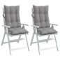 vidaXL Cojines de silla con respaldo alto 2 uds tela Oxford gris vidaXL Cojines de silla con respaldo alto 2 uds tela Oxford gris