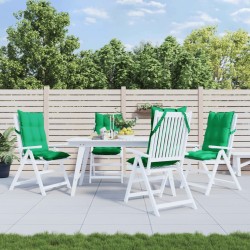 vidaXL Cojines de silla con respaldo alto 4 uds tela Oxford verde