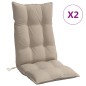 vidaXL Cojines de silla con respaldo alto 2 uds tela Oxford gris taupe vidaXL Cojines de silla con respaldo alto 2 uds tela Oxford gris taupe