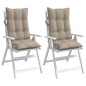 vidaXL Cojines de silla con respaldo alto 2 uds tela Oxford gris taupe vidaXL Cojines de silla con respaldo alto 2 uds tela Oxford gris taupe