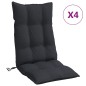vidaXL Cojines de silla con respaldo alto 4 uds tela Oxford negro vidaXL Cojines de silla con respaldo alto 4 uds tela Oxford negro