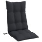 vidaXL Cojines de silla con respaldo alto 4 uds tela Oxford negro vidaXL Cojines de silla con respaldo alto 4 uds tela Oxford negro