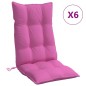 vidaXL Cojines para silla con respaldo alto 6 uds tela Oxford rosa vidaXL Cojines para silla con respaldo alto 6 uds tela Oxford rosa
