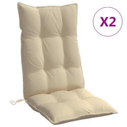 vidaXL Cojines de silla con respaldo alto 2 uds tela Oxford beige