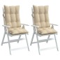 vidaXL Cojines de silla con respaldo alto 2 uds tela Oxford beige vidaXL Cojines de silla con respaldo alto 2 uds tela Oxford beige