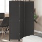 vidaXL Biombo separador de 3 paneles madera maciza Paulownia negro vidaXL Biombo separador de 3 paneles madera maciza Paulownia negro