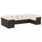 vidaXL Set de sofás de jardín 10 pzas y cojines ratán sintético marrón vidaXL Set de sofás de jardín 10 pzas y cojines ratán sintético marrón