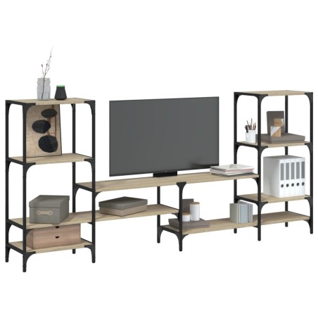 vidaXL Mueble de TV madera de ingeniería roble Sonoma 206,5x28,5x95 cm