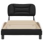 vidaXL Cama con cabecero cuero sintético negro y blanco 80x200 cm vidaXL Cama con cabecero cuero sintético negro y blanco 80x200 cm