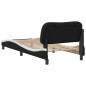 vidaXL Cama con cabecero cuero sintético negro y blanco 80x200 cm vidaXL Cama con cabecero cuero sintético negro y blanco 80x200 cm