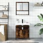 vidaXL Set de muebles baño 2 pzas madera contrachapada roble ahumado vidaXL Set de muebles baño 2 pzas madera contrachapada roble ahumado
