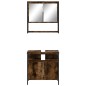 vidaXL Set de muebles baño 2 pzas madera contrachapada roble ahumado vidaXL Set de muebles baño 2 pzas madera contrachapada roble ahumado