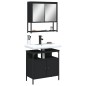 vidaXL Juego de muebles de baño 2 pzas madera contrachapada negro vidaXL Juego de muebles de baño 2 pzas madera contrachapada negro