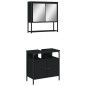vidaXL Juego de muebles de baño 2 pzas madera contrachapada negro vidaXL Juego de muebles de baño 2 pzas madera contrachapada negro
