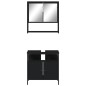 vidaXL Juego de muebles de baño 2 pzas madera contrachapada negro vidaXL Juego de muebles de baño 2 pzas madera contrachapada negro