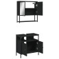 vidaXL Juego de muebles de baño 2 pzas madera contrachapada negro vidaXL Juego de muebles de baño 2 pzas madera contrachapada negro