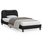 vidaXL Estructura de cama con cabecero cuero sintético negro 90x190 cm