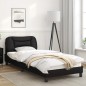vidaXL Estructura de cama con cabecero cuero sintético negro 90x190 cm