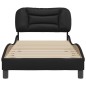 vidaXL Estructura de cama con cabecero cuero sintético negro 90x190 cm