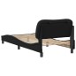 vidaXL Estructura de cama con cabecero cuero sintético negro 90x190 cm