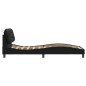 vidaXL Estructura de cama con cabecero cuero sintético negro 90x190 cm