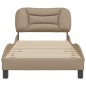 vidaXL Estructura de cama cabecero cuero sintético capuchino 90x190 cm vidaXL Estructura de cama cabecero cuero sintético capuchino 90x190 cm