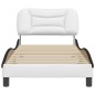vidaXL Estructura de cama con cabecero cuero sintético blanco y negro