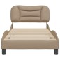 vidaXL Estructura de cama cabecero cuero sintético capuchino 90x200 cm