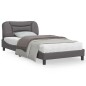 vidaXL Estructura de cama con cabecero cuero sintético gris 100x200 cm vidaXL Estructura de cama con cabecero cuero sintético gris 100x200 cm