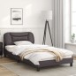 vidaXL Estructura de cama con cabecero cuero sintético gris 100x200 cm vidaXL Estructura de cama con cabecero cuero sintético gris 100x200 cm