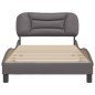 vidaXL Estructura de cama con cabecero cuero sintético gris 100x200 cm vidaXL Estructura de cama con cabecero cuero sintético gris 100x200 cm