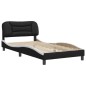 vidaXL Estructura de cama con cabecero cuero sintético negro y blanco vidaXL Estructura de cama con cabecero cuero sintético negro y blanco