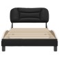 vidaXL Estructura de cama con cabecero cuero sintético negro y blanco vidaXL Estructura de cama con cabecero cuero sintético negro y blanco