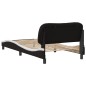 vidaXL Estructura de cama con cabecero cuero sintético negro y blanco vidaXL Estructura de cama con cabecero cuero sintético negro y blanco