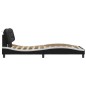 vidaXL Estructura de cama con cabecero cuero sintético negro y blanco vidaXL Estructura de cama con cabecero cuero sintético negro y blanco